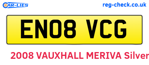 EN08VCG are the vehicle registration plates.