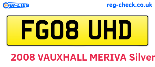 FG08UHD are the vehicle registration plates.