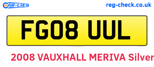 FG08UUL are the vehicle registration plates.
