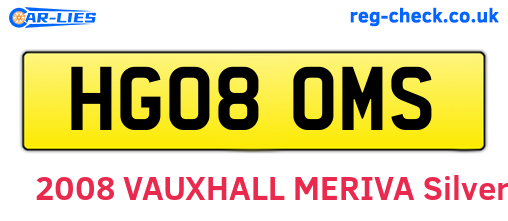 HG08OMS are the vehicle registration plates.