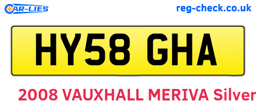 HY58GHA are the vehicle registration plates.