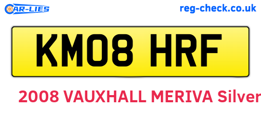 KM08HRF are the vehicle registration plates.