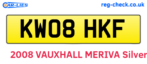 KW08HKF are the vehicle registration plates.