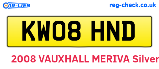 KW08HND are the vehicle registration plates.