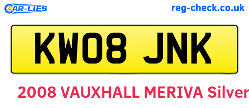KW08JNK are the vehicle registration plates.