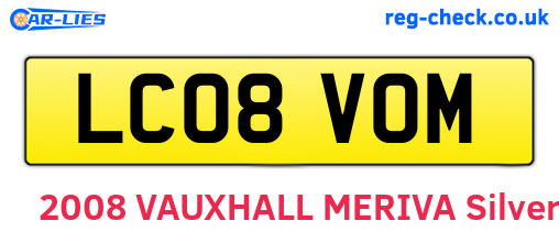 LC08VOM are the vehicle registration plates.
