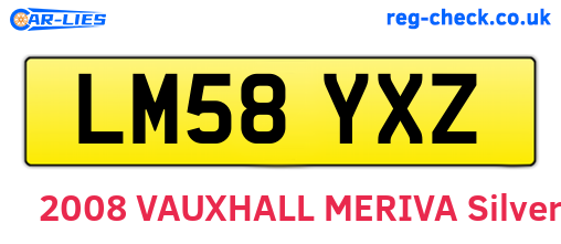 LM58YXZ are the vehicle registration plates.