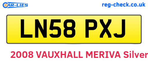 LN58PXJ are the vehicle registration plates.