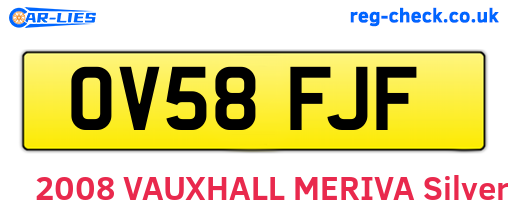 OV58FJF are the vehicle registration plates.