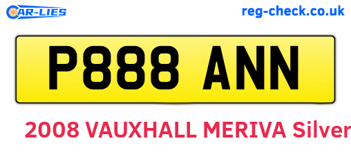 P888ANN are the vehicle registration plates.