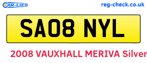 SA08NYL are the vehicle registration plates.