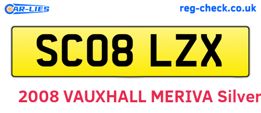 SC08LZX are the vehicle registration plates.