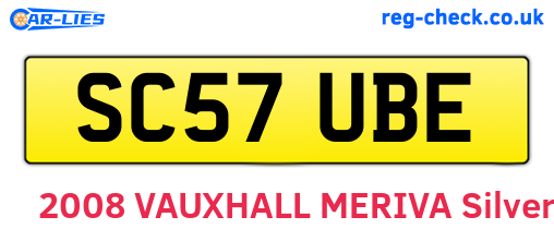 SC57UBE are the vehicle registration plates.