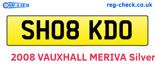 SH08KDO are the vehicle registration plates.