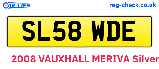 SL58WDE are the vehicle registration plates.