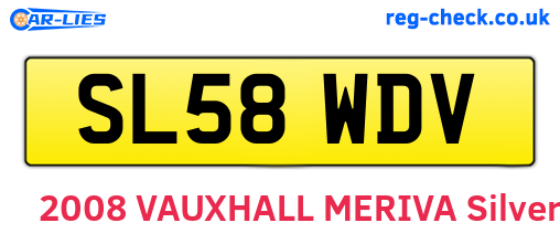 SL58WDV are the vehicle registration plates.