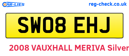 SW08EHJ are the vehicle registration plates.