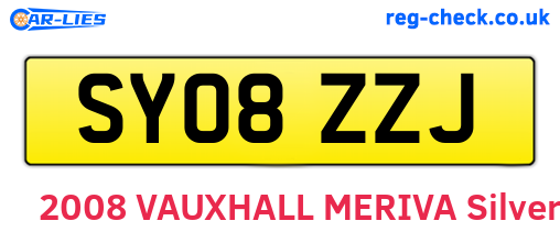 SY08ZZJ are the vehicle registration plates.