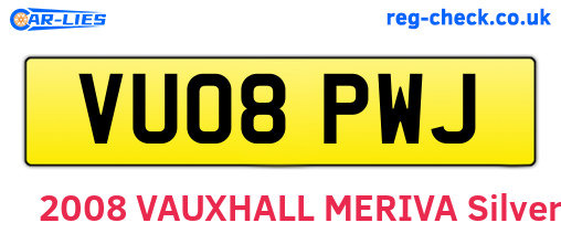 VU08PWJ are the vehicle registration plates.