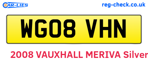 WG08VHN are the vehicle registration plates.