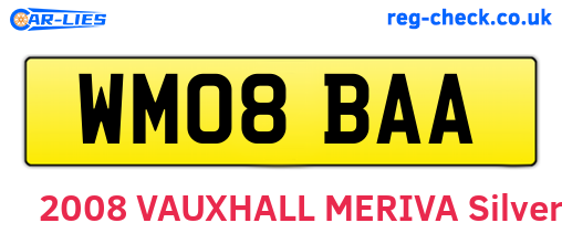 WM08BAA are the vehicle registration plates.