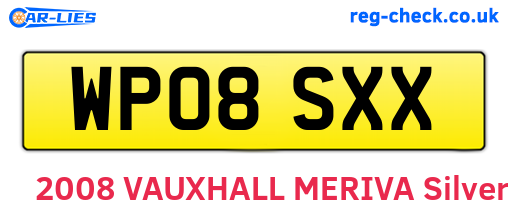 WP08SXX are the vehicle registration plates.
