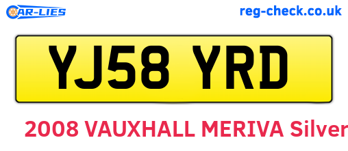 YJ58YRD are the vehicle registration plates.