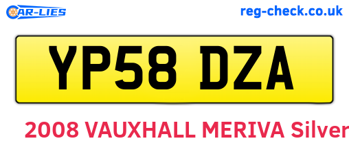 YP58DZA are the vehicle registration plates.