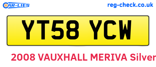 YT58YCW are the vehicle registration plates.