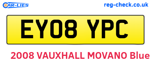 EY08YPC are the vehicle registration plates.