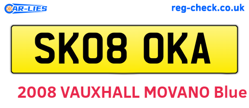 SK08OKA are the vehicle registration plates.