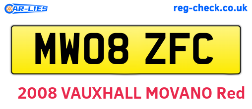 MW08ZFC are the vehicle registration plates.
