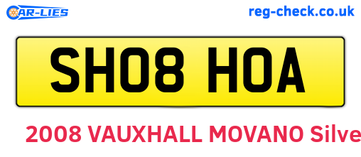 SH08HOA are the vehicle registration plates.