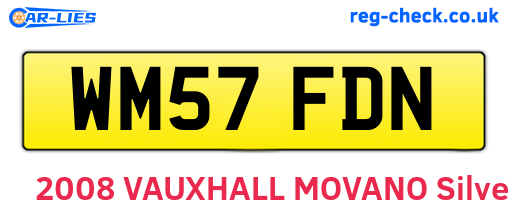 WM57FDN are the vehicle registration plates.
