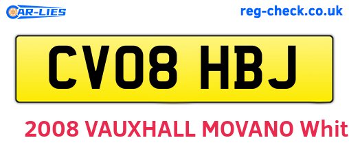 CV08HBJ are the vehicle registration plates.
