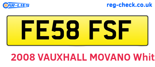 FE58FSF are the vehicle registration plates.