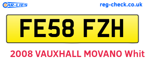 FE58FZH are the vehicle registration plates.