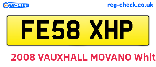 FE58XHP are the vehicle registration plates.