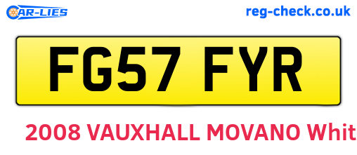 FG57FYR are the vehicle registration plates.