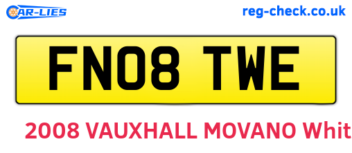 FN08TWE are the vehicle registration plates.