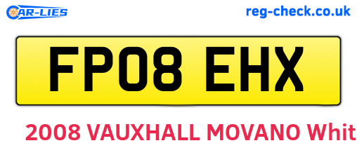 FP08EHX are the vehicle registration plates.