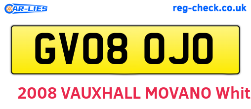 GV08OJO are the vehicle registration plates.