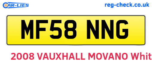 MF58NNG are the vehicle registration plates.