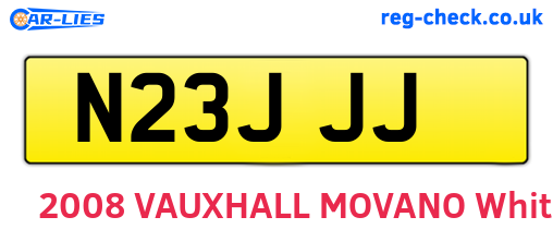 N23JJJ are the vehicle registration plates.