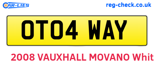 OT04WAY are the vehicle registration plates.