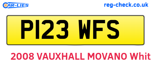 P123WFS are the vehicle registration plates.
