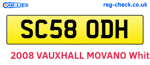 SC58ODH are the vehicle registration plates.