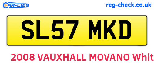 SL57MKD are the vehicle registration plates.