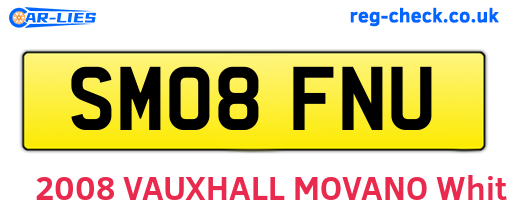 SM08FNU are the vehicle registration plates.