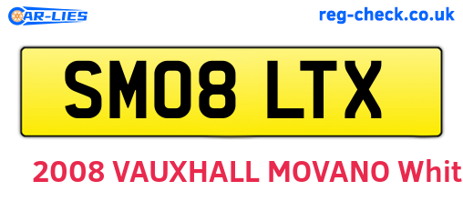 SM08LTX are the vehicle registration plates.